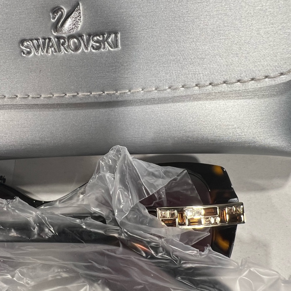 Swarovski Brown Rectangular Sunglasses Elegant De… - image 2